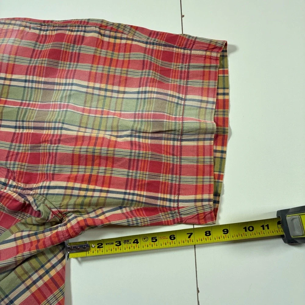 Vintage Rare Polo Ralph Lauren Shorts 38 Madras Plaid Aztec Flap Pocket 90s